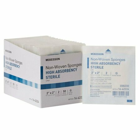 MCKESSON Sterile Nonwoven Sponge, 2 x 2 Inch, 2PK 16-42224